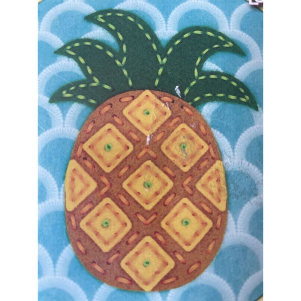 Dimensions Needle Craft Pineapple Wool Felt Applique Embroidery Craft Kit, 6''